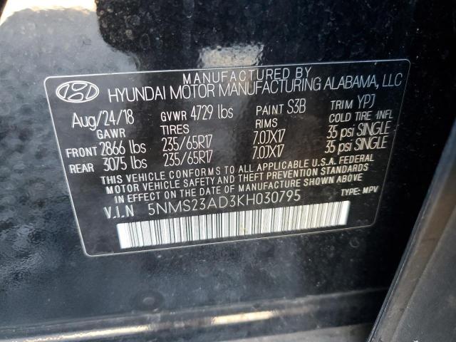 Photo 10 from auction – 2019 HYUNDAI SANTA FE S with VIN 5NMS23AD3KH030795