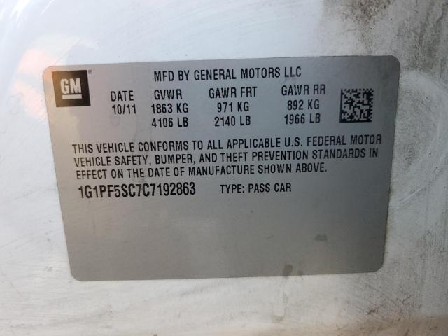 Photo 10 from auction – 2012 CHEVROLET CRUZE LT with VIN 1G1PF5SC7C7192863