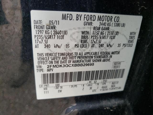 Photo 10 from auction – 2011 FORD EDGE SE with VIN 2FMDK3GCXBBB29695
