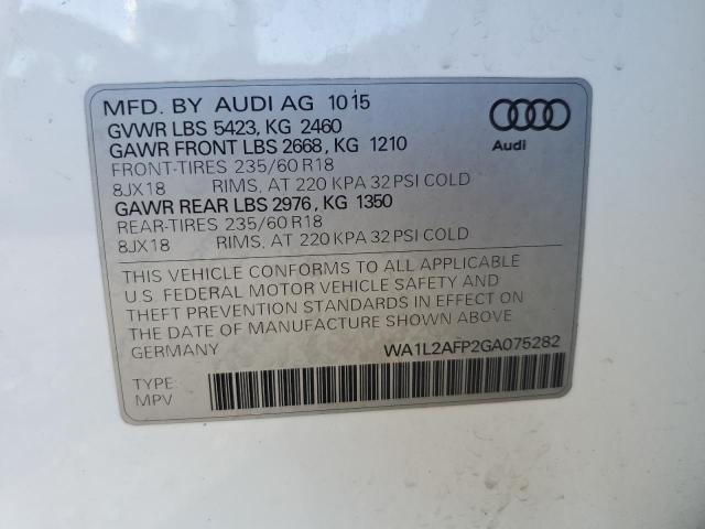 Photo 10 from auction – 2016 AUDI Q5 PREMIUM with VIN WA1L2AFP2GA075282
