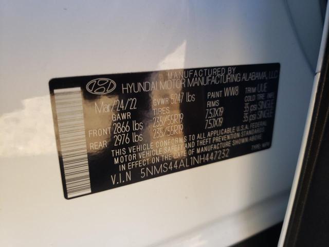 Photo 10 from auction – 2022 HYUNDAI SANTA FE L with VIN 5NMS44AL1NH447232