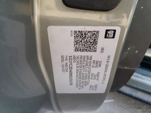 Photo 10 from auction – 2022 CHEVROLET CORVETTE S with VIN 1G1YC2D42N5101076