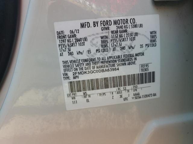 Photo 10 from auction – 2013 FORD EDGE SE with VIN 2FMDK3GC0DBA63984