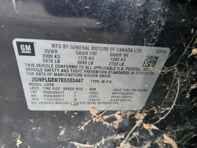 Photo 10 from auction – 2014 CHEVROLET EQUINOX LT with VIN 2GNFLGEK7E6303447