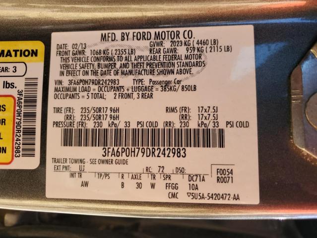 Photo 10 from auction – 2013 FORD FUSION SE with VIN 3FA6P0H79DR242983