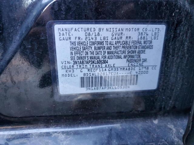 Photo 10 from auction – 2019 NISSAN SENTRA S with VIN 3N1AB7AP3KL605304