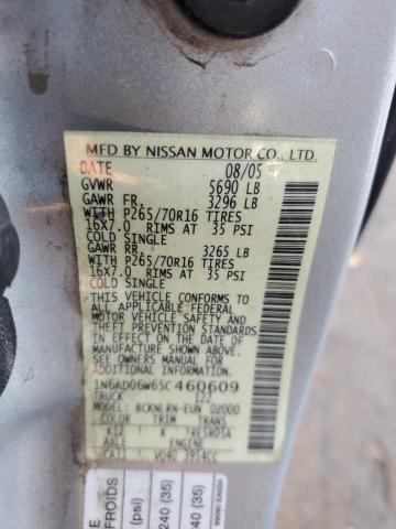 Photo 10 from auction – 2005 NISSAN FRONTIER K with VIN 1N6AD06W65C460609