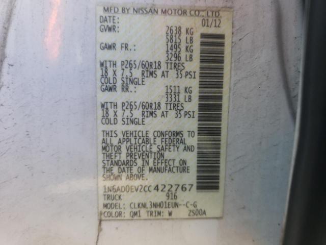 Photo 10 from auction – 2012 NISSAN FRONTIER S with VIN 1N6AD0EV2CC422767