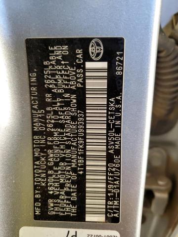 Photo 10 from auction – 2015 TOYOTA CAMRY LE with VIN 4T1BF1FK9FU993937