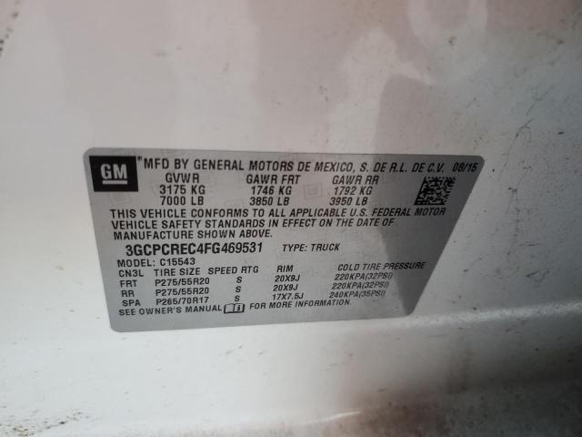 Photo 10 from auction – 2015 CHEVROLET SILVERADO with VIN 3GCPCREC4FG469531