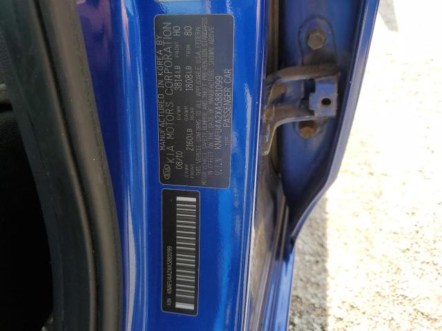 Photo 10 from auction – 2010 KIA FORTE EX with VIN KNAFU4A2XA5881099