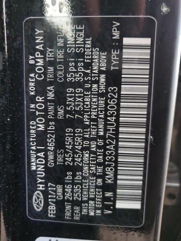 Photo 10 from auction – 2017 HYUNDAI TUCSON LIM with VIN KM8J33A27HU430623