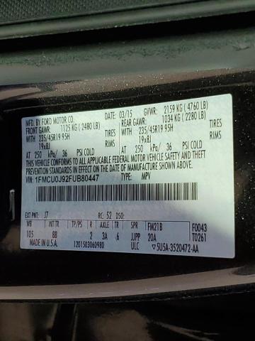 Photo 10 from auction – 2015 FORD ESCAPE TIT with VIN 1FMCU0J92FUB80447