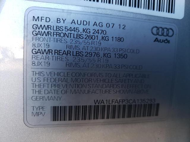 Photo 10 from auction – 2012 AUDI Q5 PREMIUM with VIN WA1LFAFP3CA135293
