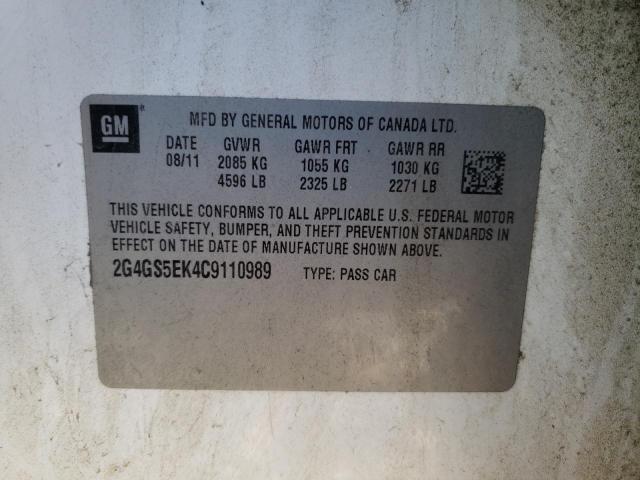 Photo 10 from auction – 2012 BUICK REGAL PREM with VIN 2G4GS5EK4C9110989