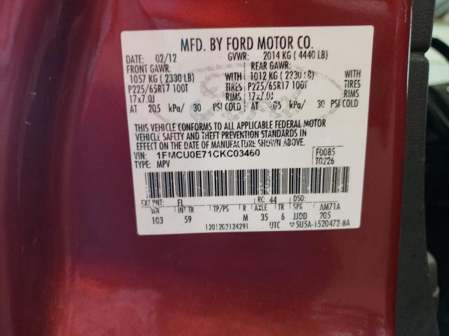 Photo 10 from auction – 2012 FORD ESCAPE LIM with VIN 1FMCU0E71CKC03460