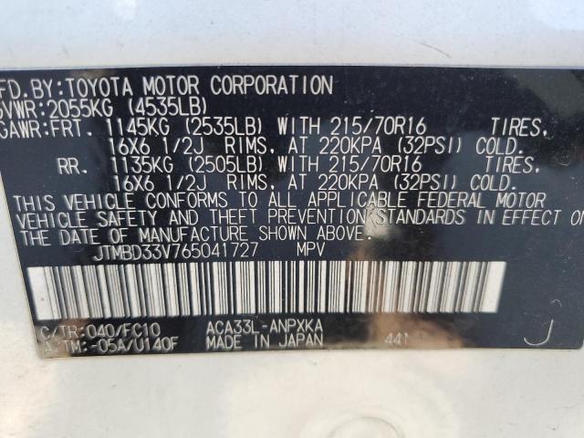 Photo 10 from auction – 2006 TOYOTA RAV4 with VIN JTMBD33V765041727