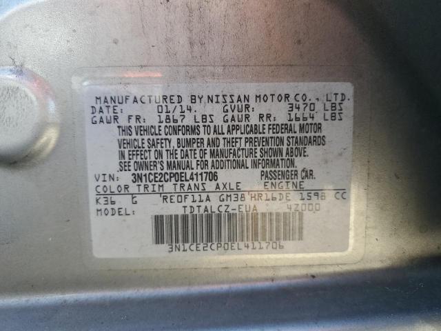 Photo 10 from auction – 2014 NISSAN VERSA NOTE with VIN 3N1CE2CP0EL411706