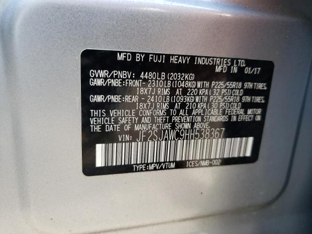 Photo 10 from auction – 2017 SUBARU FORESTER 2 with VIN JF2SJAWC9HH538367