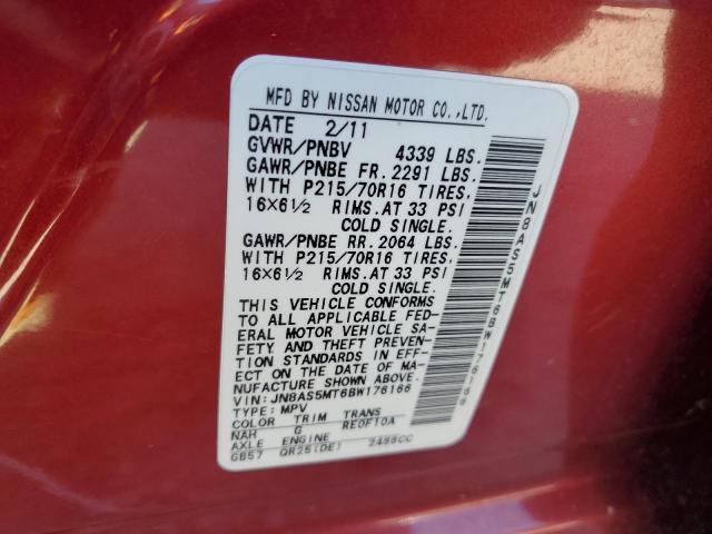 Photo 10 from auction – 2011 NISSAN ROGUE S with VIN JN8AS5MT6BW176166
