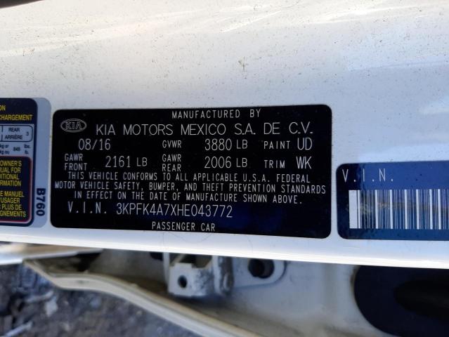Photo 10 from auction – 2017 KIA FORTE LX with VIN 3KPFK4A7XHE043772