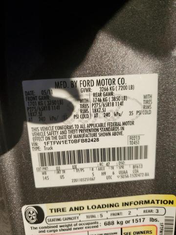 Photo 10 from auction – 2011 FORD F150 SUPER with VIN 1FTFW1ET0BFB82428
