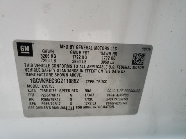 Photo 10 from auction – 2016 CHEVROLET SILVERADO with VIN 1GCVKREC3GZ110862