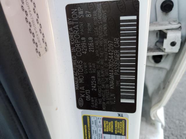 Photo 10 from auction – 2013 KIA OPTIMA LX with VIN KNAGM4A78D5442097