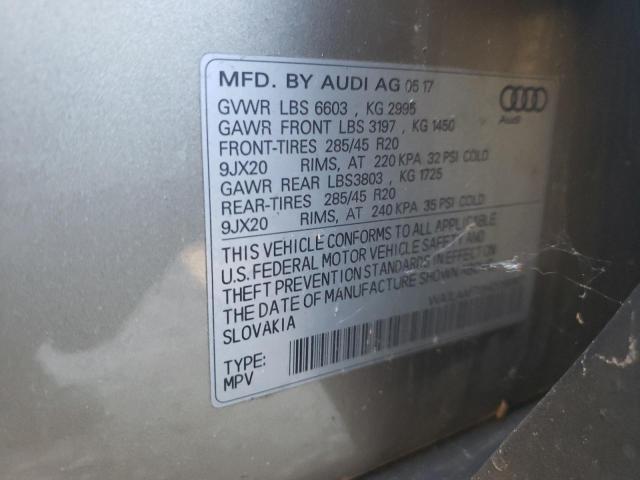 Photo 10 from auction – 2017 AUDI Q7 PREMIUM with VIN WA1LAAF70HD056667