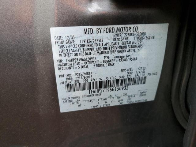 Photo 10 from auction – 2006 FORD FIVE HUNDR with VIN 1FAHP27196G150932