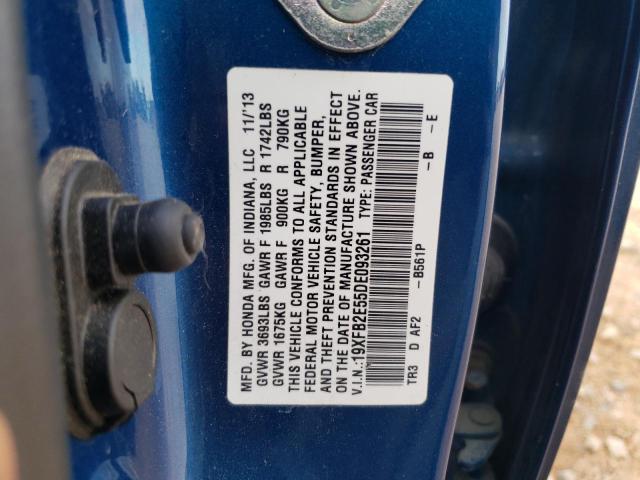 Photo 10 from auction – 2013 HONDA CIVIC LX with VIN 19XFB2E55DE093261