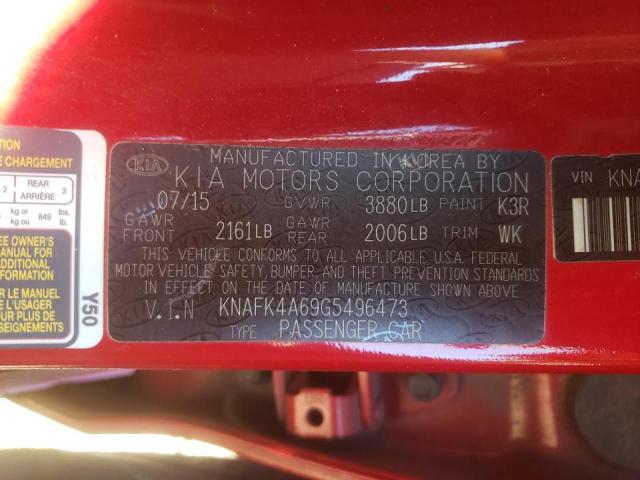 Photo 10 from auction – 2016 KIA FORTE LX with VIN KNAFK4A69G5496473