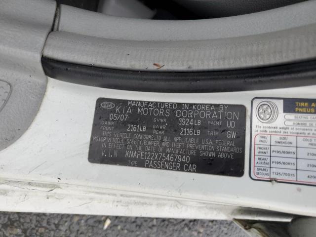 Photo 10 from auction – 2007 KIA SPECTRA EX with VIN KNAFE122X75467940