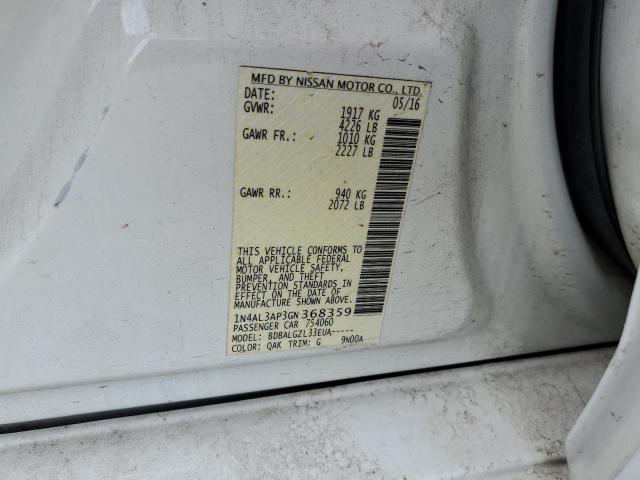 Photo 10 from auction – 2016 NISSAN ALTIMA 2.5 with VIN 1N4AL3AP3GN368359