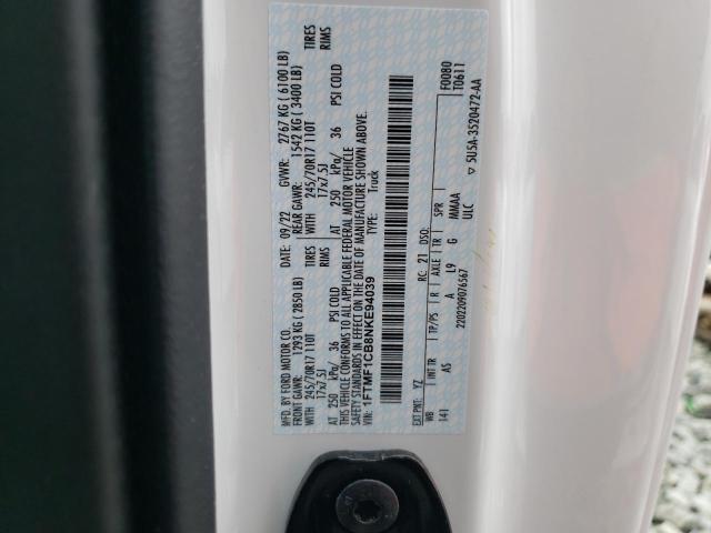Photo 10 from auction – 2022 FORD F150 with VIN 1FTMF1CB8NKE94039
