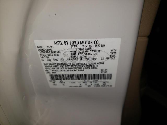 Photo 10 from auction – 2011 FORD ESCAPE LIM with VIN 1FMCU0EG5BKB77802