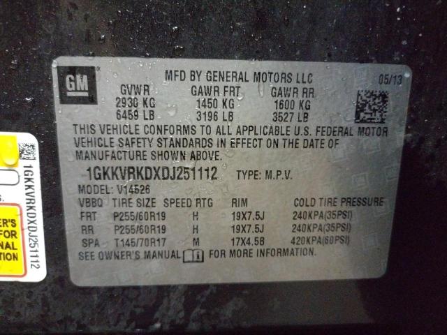 Photo 10 from auction – 2013 GMC ACADIA SLT with VIN 1GKKVRKDXDJ251112