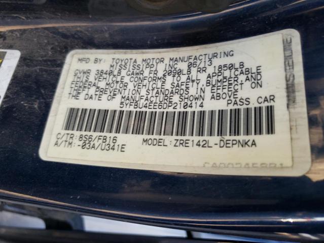 Photo 10 from auction – 2013 TOYOTA COROLLA BA with VIN 5YFBU4EE6DP210414