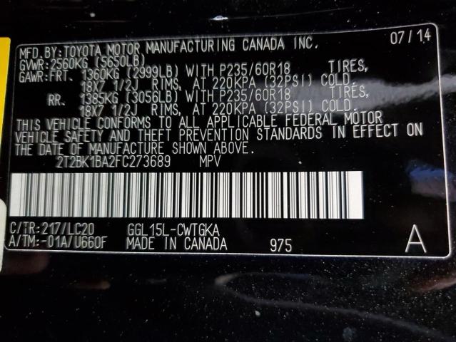 Photo 10 from auction – 2015 LEXUS RX 350 BAS with VIN 2T2BK1BA2FC273689