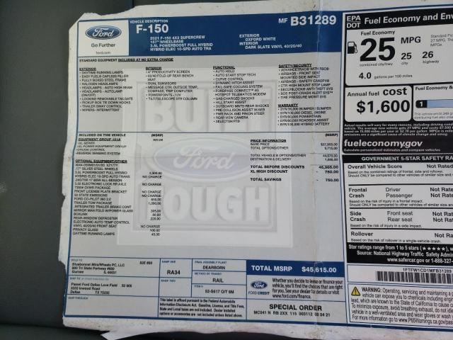 Photo 9 from auction – 2021 FORD F150 SUPER with VIN 1FTFW1CD1MFB31289