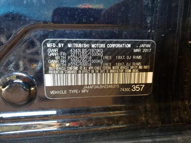 Photo 10 from auction – 2017 MITSUBISHI OUTLANDER with VIN JA4AP3AU5HZ046315