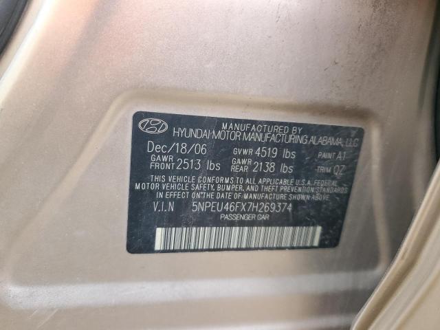 Photo 10 from auction – 2007 HYUNDAI SONATA SE with VIN 5NPEU46FX7H269374