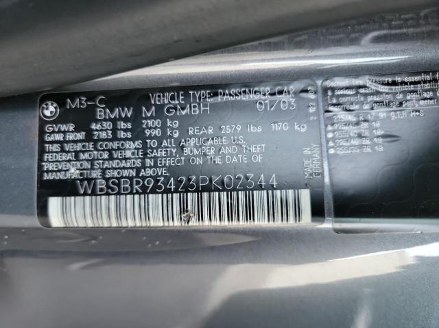 Photo 10 from auction – 2003 BMW M3 with VIN WBSBR93423PK02344
