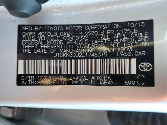 Photo 10 from auction – 2014 TOYOTA PRIUS with VIN JTDKN3DU2E1746315