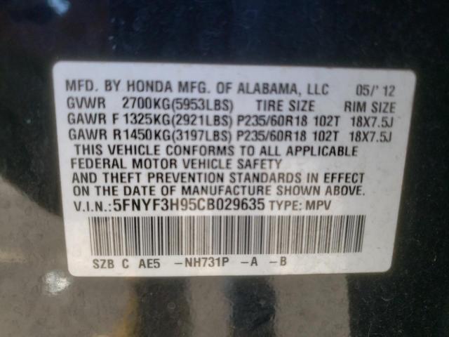 Photo 10 from auction – 2012 HONDA PILOT TOUR with VIN 5FNYF3H95CB029635