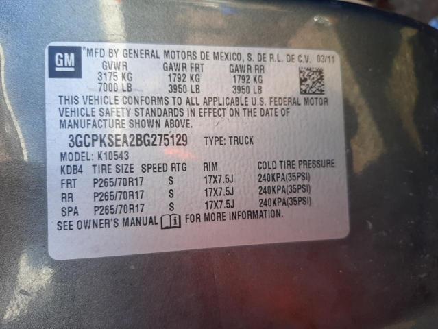 Photo 10 from auction – 2011 CHEVROLET SILVERADO with VIN 3GCPKSEA2BG275129