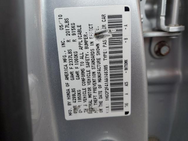 Photo 10 from auction – 2010 HONDA ACCORD LXP with VIN 1HGCP2F41AA146385
