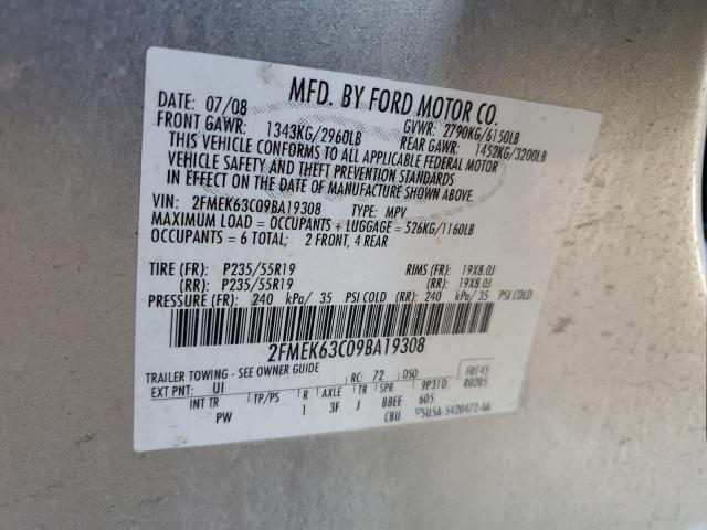 Photo 10 from auction – 2009 FORD FLEX LIMIT with VIN 2FMEK63C09BA19308
