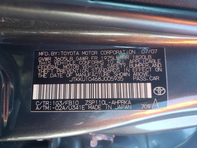Photo 10 from auction – 2008 SCION XD with VIN JTKKU10468J005935