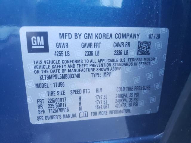 Photo 10 from auction – 2021 CHEVROLET TRAILBLAZE with VIN KL79MPSL5MB003740